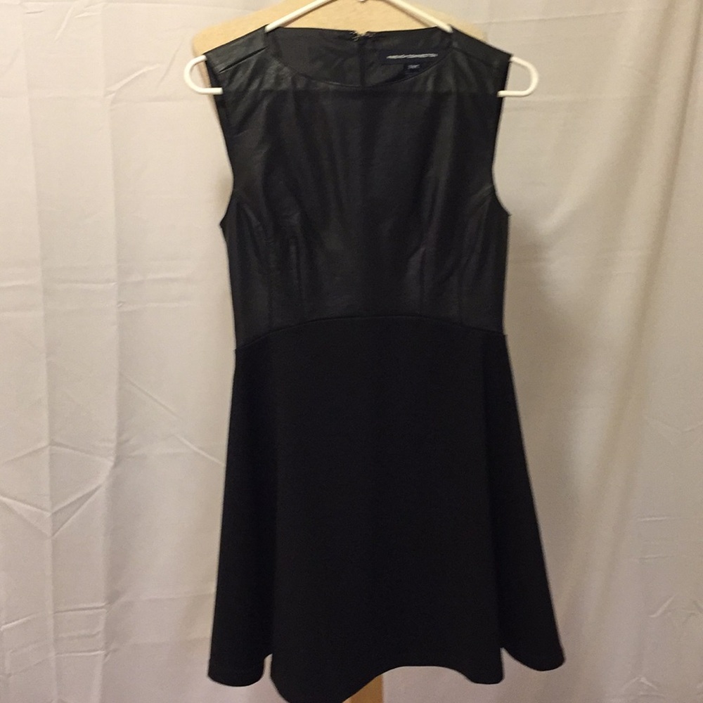 NWT French Connection FF Black Leather Dress